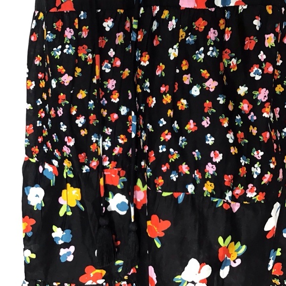 Mud Pie Black Floral Ruffle Sleeveless Tiered Sundress Women’s Size Small - Picture 11 of 12